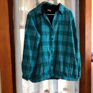 LL Bean Women’s Fleece Lined Flannel Shirt XL